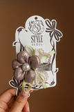 Metallic flower fascinator hairclip