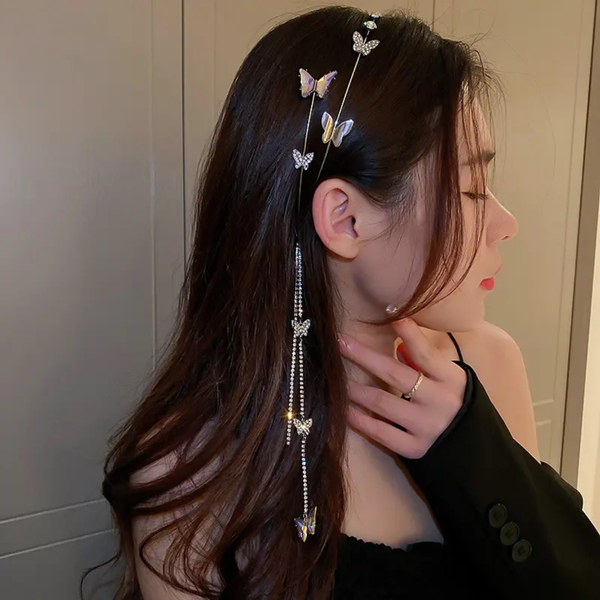 Classy butterfly overlap alice band with butterfly hangings