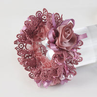 Lace rosette scrunchie