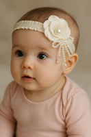 Partywear fascinator rose baby headband