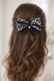 Checkered Bow with lace Hair Clip