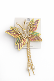 Evening pastel fabric on metal butterfly buckle