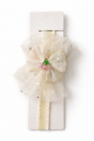 Fancy fascinator crystal cherry on starry tulle bow baby headband