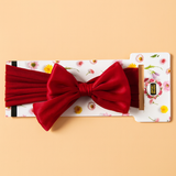 Soft cotton everyday baby headband silk organza bow
