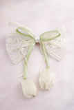 Medium fascinator lace tulip bow