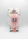 Soft cotton everyday baby headband butterfly on flower