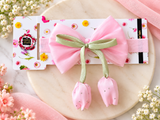 Soft cotton everyday baby headband tulip on bow