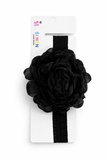 Flower bloom fascinator sibling set - black