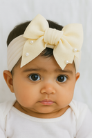 Soft cotton everyday baby headband scuba bow