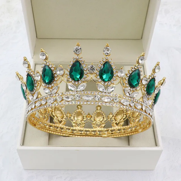 Faux gemstone and crystal crown (full head)