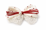 Checkered Bow with lace Hair Clip