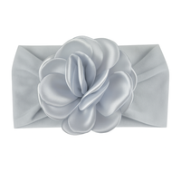 Soft cotton everyday baby headband satin flower