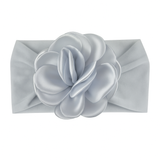 Soft cotton everyday baby headband satin flower