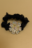 Organza scrunchie with rhynestone flower