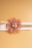 Soft cotton everyday baby headband rose bud on flower