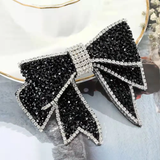 Evening bow with rhinestones and pearls style 2