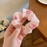 Soft pastel rosette Hair Scrunchies (Set of 2)