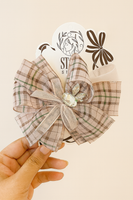 Pattern bow with rhinestone bunny fascinator hairclip