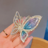rhynestone lined flying butterfly medium metal clutcher