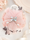 Rhynestone butterfly on lace bow fascinator hairclip