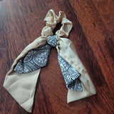 Dual Bow Scrunchies with Retro Print
