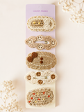 Pack of 5 crochet hair pins - brown