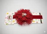 Soft cotton everyday baby headband Minnie on flower