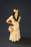large statement satin bow with alligator clip