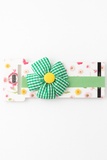 Soft cotton everyday baby headband checks flower