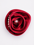 Satin rose fascinator clip