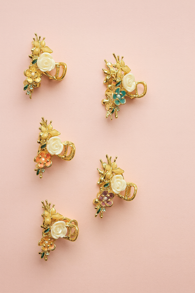 Rose flower and Butterfly medium clutcher