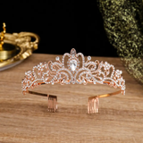 Free size Rhinestone tiara crown with birthday sash (style 2)