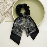 Dual Bow Scrunchies with Retro Print