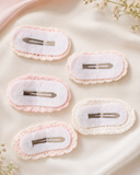 Pack of 5 crochet hair pins - pink