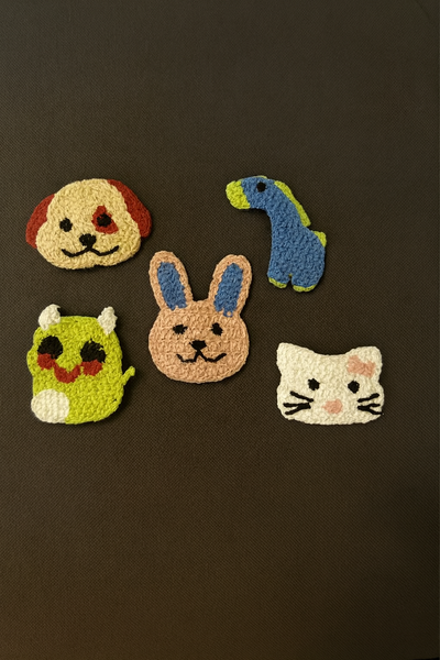 Pack of 5 crochet animal tictac pins - bunny