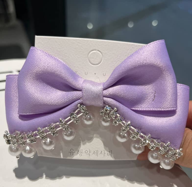 big bow with 2 pearls line