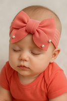 Soft cotton everyday baby headband scuba bow