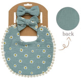 Reversible drool bib with 2 matching headbands