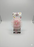 Soft cotton everyday baby headband pearl bow on tulle