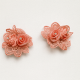Pair of lace hairclips with roses and lace