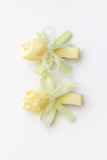 Pair of Small tulip with crystal fascinator hairclip