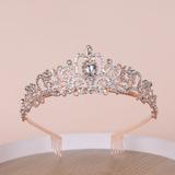 Free size Rhinestone tiara crown with birthday sash (style 2)