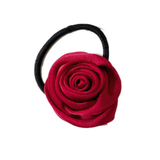 Satin rose hair tie