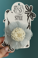 Crinkled pearly flower fascinator hairclip