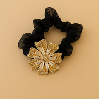 Organza scrunchie with rhynestone flower