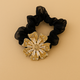 Organza scrunchie with rhynestone flower