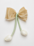 Medium fascinator tulip bow with beads lining