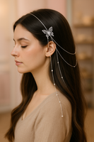 Multi layer alice band with rhynestone butterfly