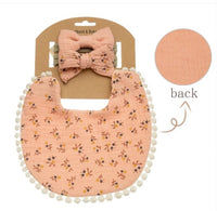 Reversible drool bib with 2 matching headbands