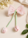Medium fascinator tulip bow with beads lining